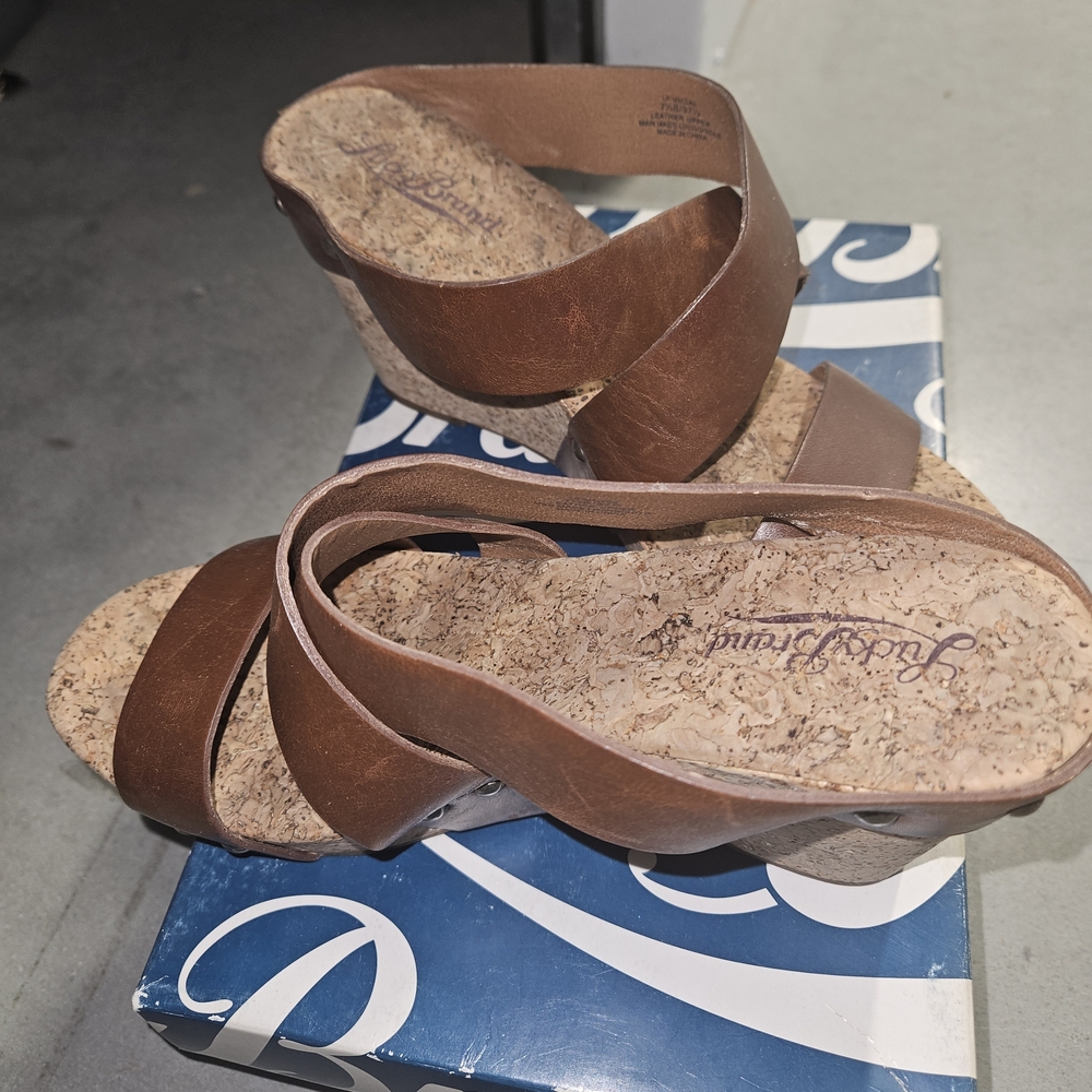 Lucky Brand Brown Wedge Sandals